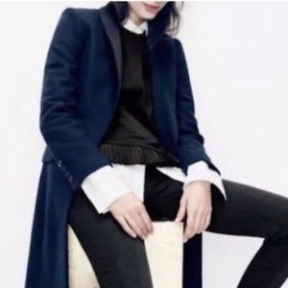 J. Crew black ruffle hem pullover sweatshirt.